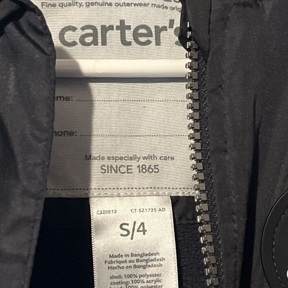 Carters Classic‎ And Unique Boys Zip Up Lined Hoodie Jacket  Size 4 Varsity Capt - Picture 4 of 4